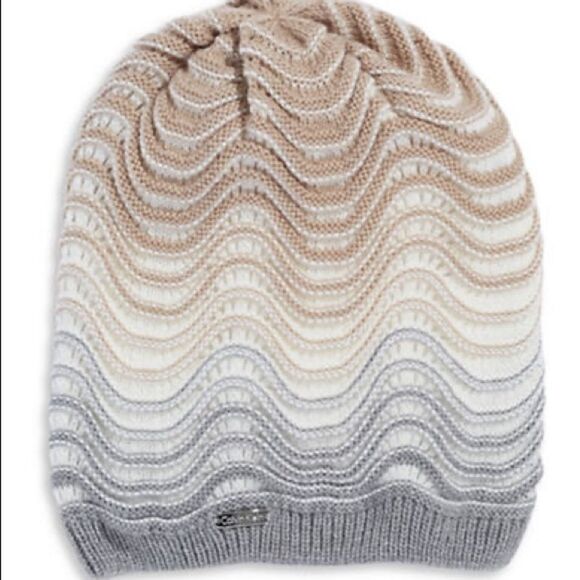 Calvin Klein Ripple Stitch Slouchy Beanie AND SCARF - Picture 1 of 4